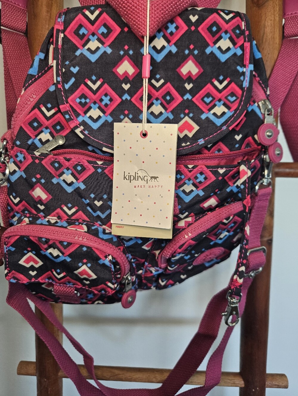 Kipling Geometric City Zip Convertible Backpack - Picture 4 of 13